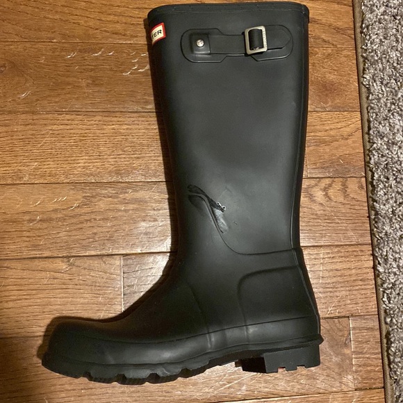 Hunter rain boots black great condition size with 42 /us 9 - Picture 2 of 5